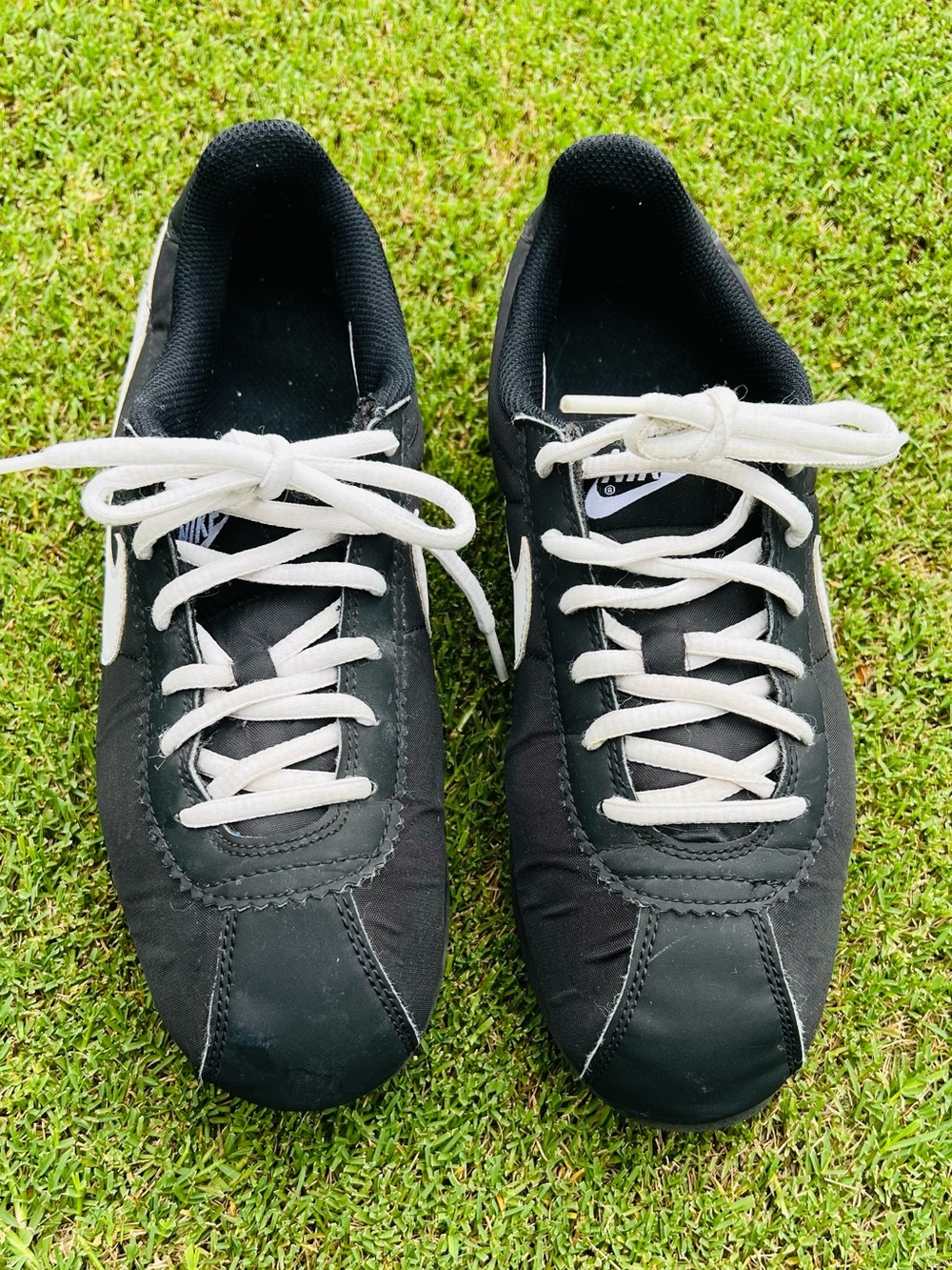 Nike Cortez Big Kids 6.5Y Black White Retro Running Shoes
